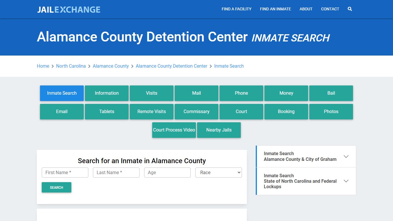 Alamance County Detention Center Inmate Search - Jail Exchange